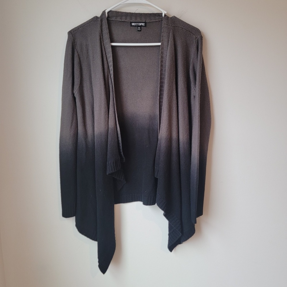 Hot Topic Ombre Open Cardigan Sweater Size Xs Brown Black Goth  Womens‎